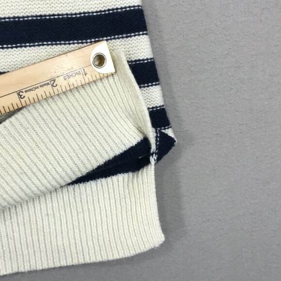 American Eagle Sweater Womens Medium Blue White Striped Pullover Knit Round Slit - Picture 5 of 12